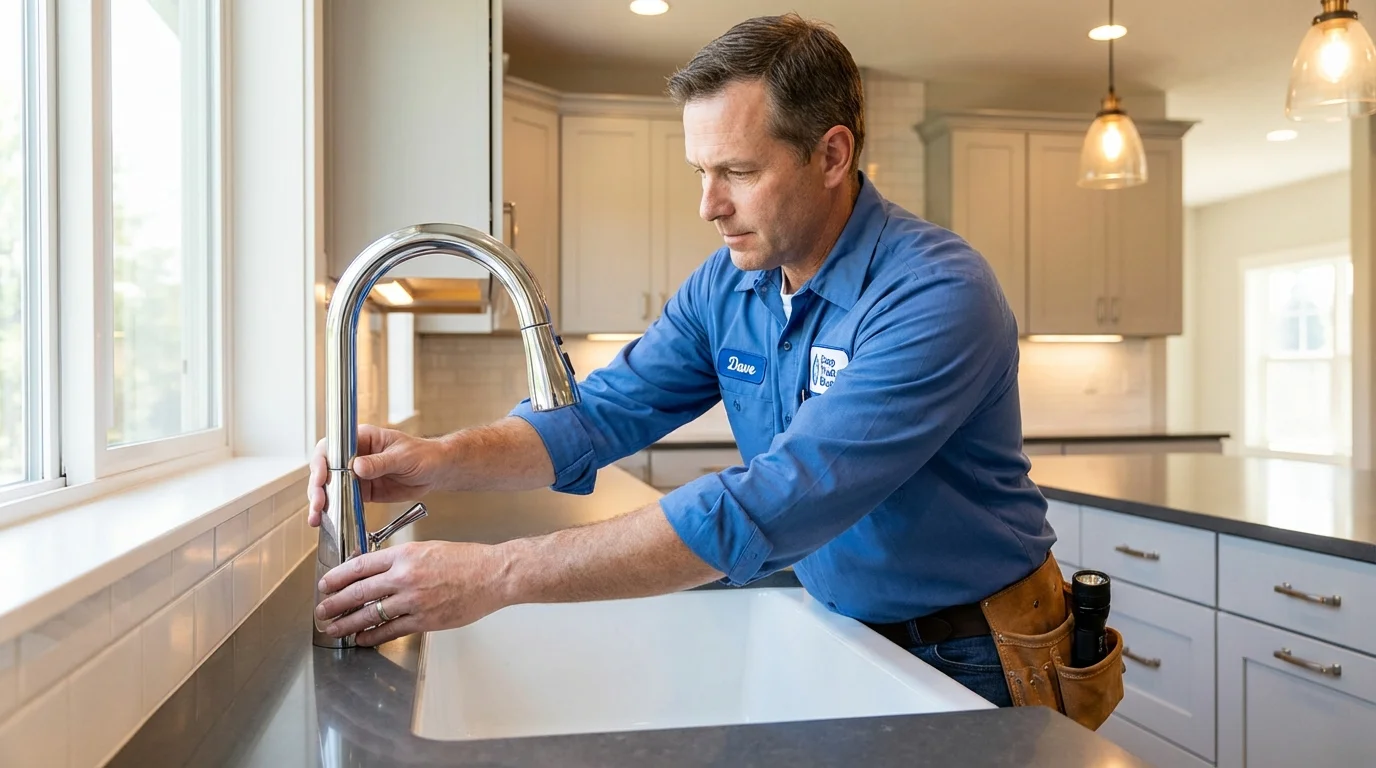 Kitchen faucet installation by Johns Plumbing LLC in Arnaudville